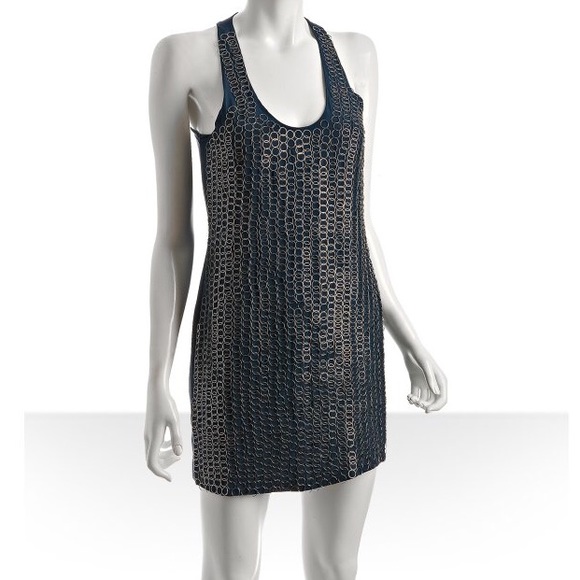 Madison Marcus Dresses & Skirts - MADISON MARCUS BLUE SILK CHAIN LINKS  DRESS SIZE M